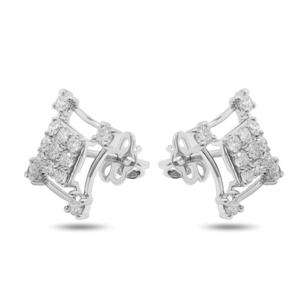 White Gold Square Earring