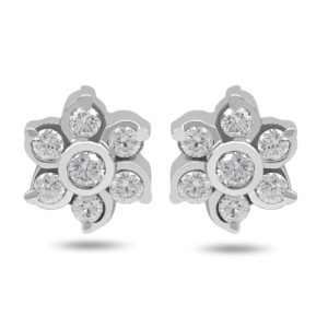 White Gold Flower Earring