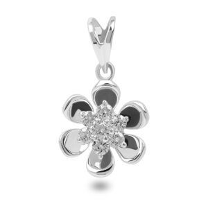 White Gold Star Flower Pendant