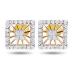 Yellow Gold Square Earring