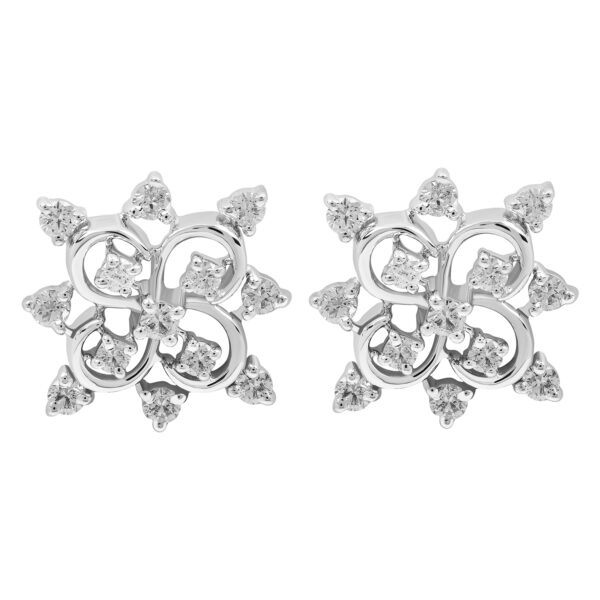 White Gold Square Earring