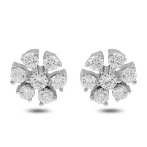 White Gold Flower Earring