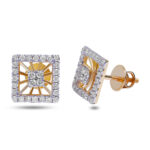 Yellow Gold Square Earring