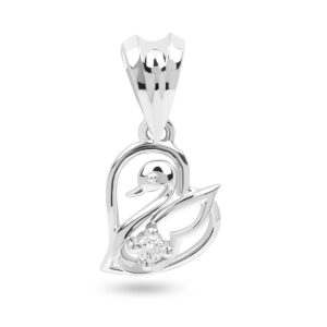 White Gold Swan Pendant